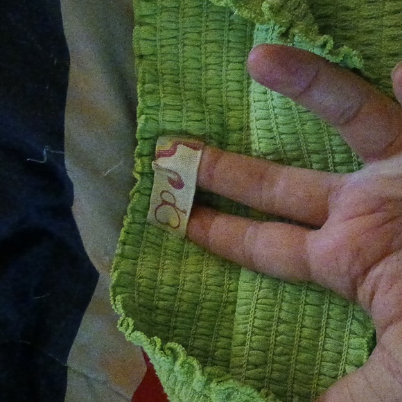 Green op dress size 3 no staps made of Terry cloth - Picture 2 of 2